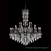 Large 32 Lights K9 Crystal Chandelier Luxury Dark Bronze Chandelier